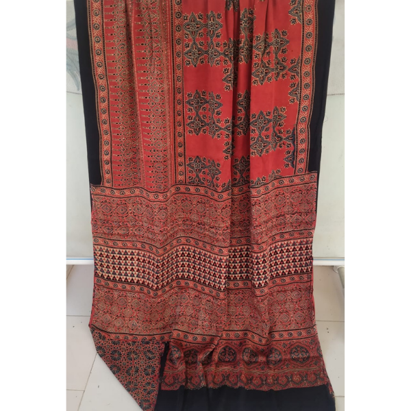 Ajrakh Block print Saree 